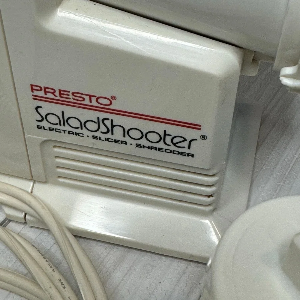 Presto SaladShooter Electric Slicer Shredder‎ White Corded Kitchen Prep Gadget